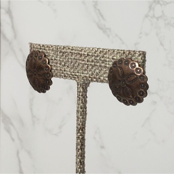 COPPER Southwestern Style Pierced Earrings - Picture 3 of 7